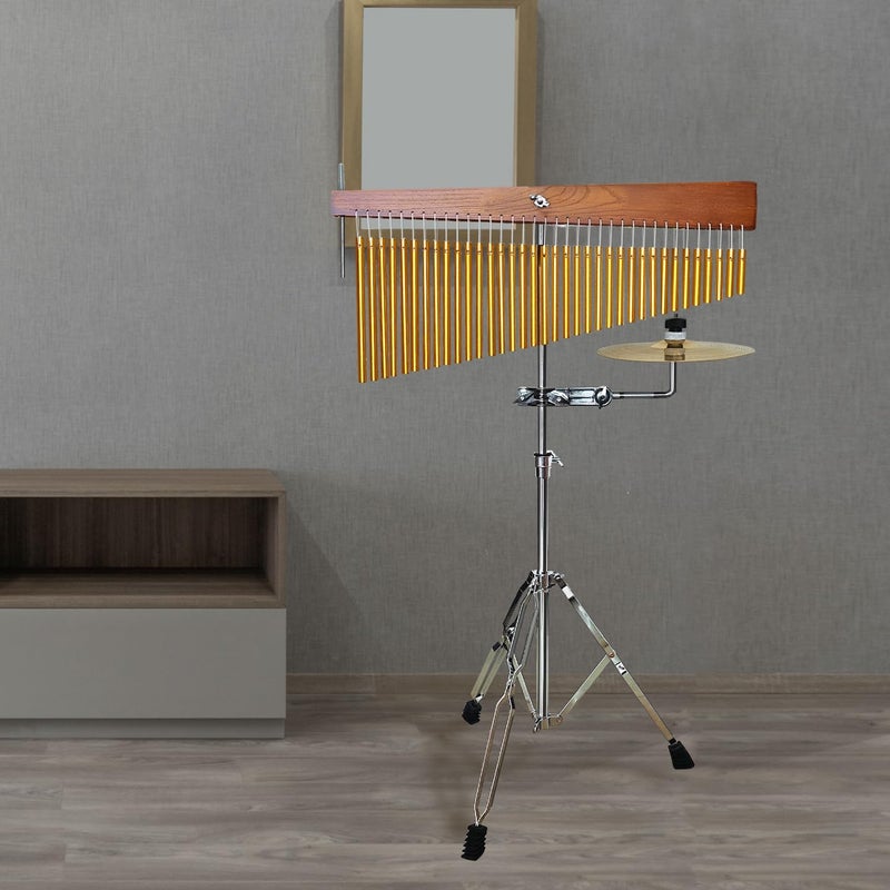 ENNBOM Adjustable Height Wind Chime Single-row Percussion Chime wtih Collapsible Tripod Stand Bar Chime for Class Yoga (36 Note Chime with Cymbals) - Image 2